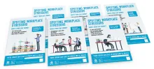 Workplace stress illustration poster set
