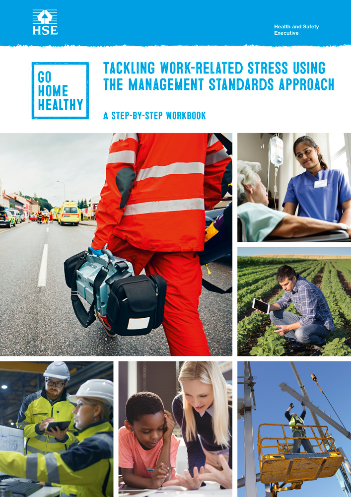 An image of the tackling work-related stress using the management standards approach workbook.